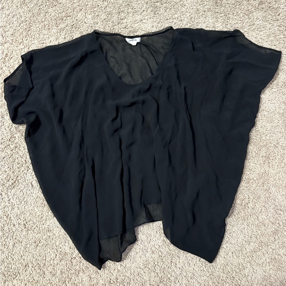 Helmut Lang Elegant Black Drape Blouse